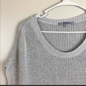 VINCE WOVEN GREY BATWING TOP M CROPPED UNIQUE - LIKE NEW!